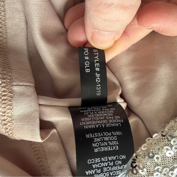 Jessica Howard Champagne Sequin Dress knee length dress 20W plus - Picture 6 of 7